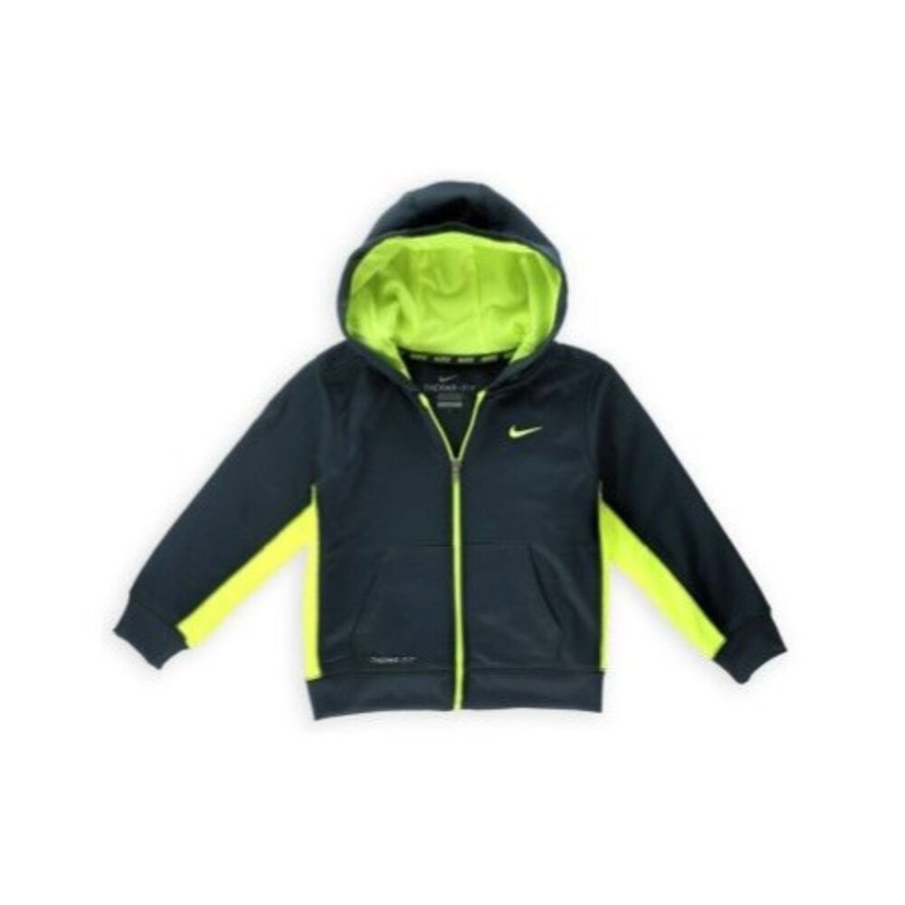 Nike Boys Therma Fit Logo Full-Zip Hoodie Sweatshirt Dark Magnet Grey 4